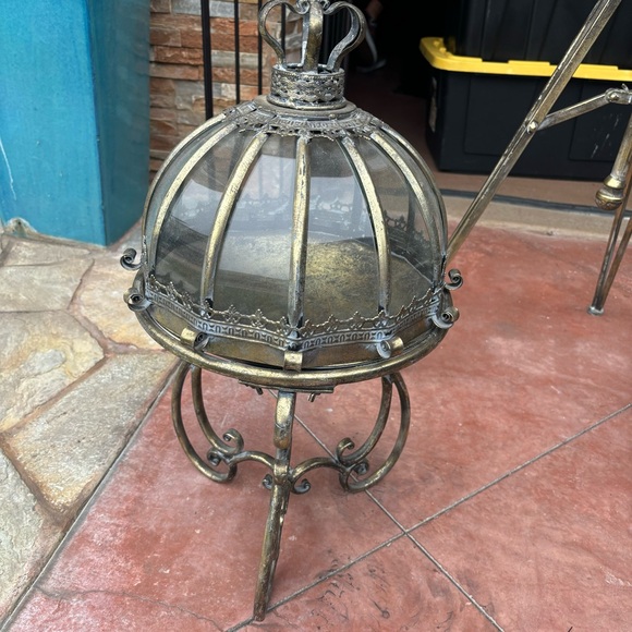 gothic glass and aged bronze domed terrarium *see shipping note* - Picture 4 of 7